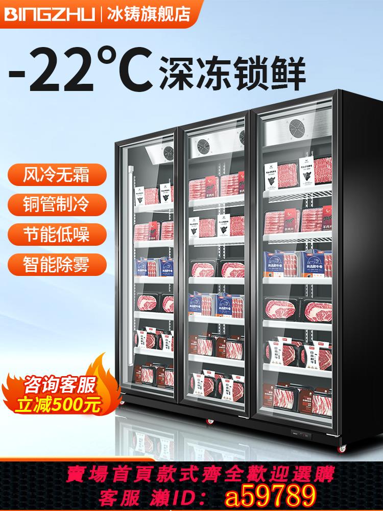 【臺灣公司 可打統編】冰鑄冷凍展示櫃商用立式冰櫃肉類牛排榴蓮食品低溫速凍櫃保鮮冰箱