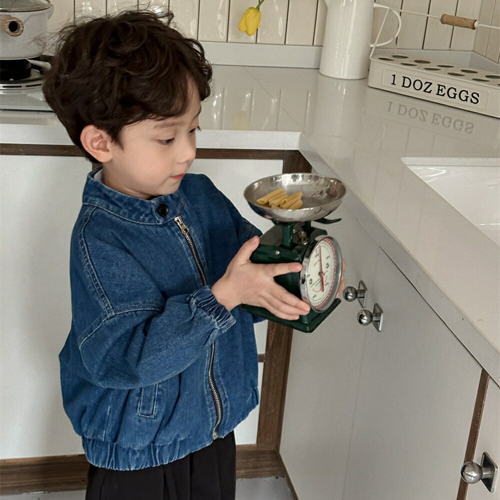 Baby童衣 兒童春秋牛仔外套 男女童機車風牛仔夾克外套 寶寶拉鍊牛仔外套 89156