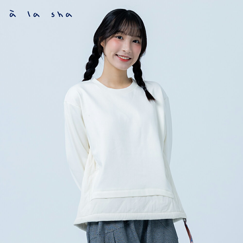 a la sha 拼接尼龍長袖上衣 2