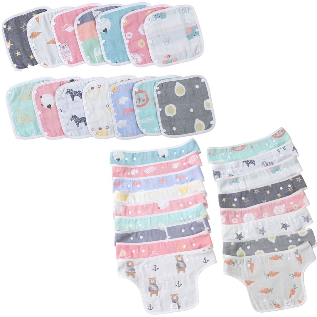 六層紗背帶口水巾 胸前口水巾 咬巾 背巾口水巾 純綿紗布口水巾 1