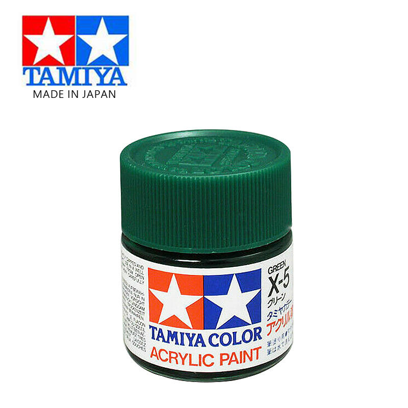 【鋼普拉】現貨 TAMIYA 田宮 X-5 X5 亮光綠色 分色擦拭法 水性法瑯漆 模型漆 81505 10ml