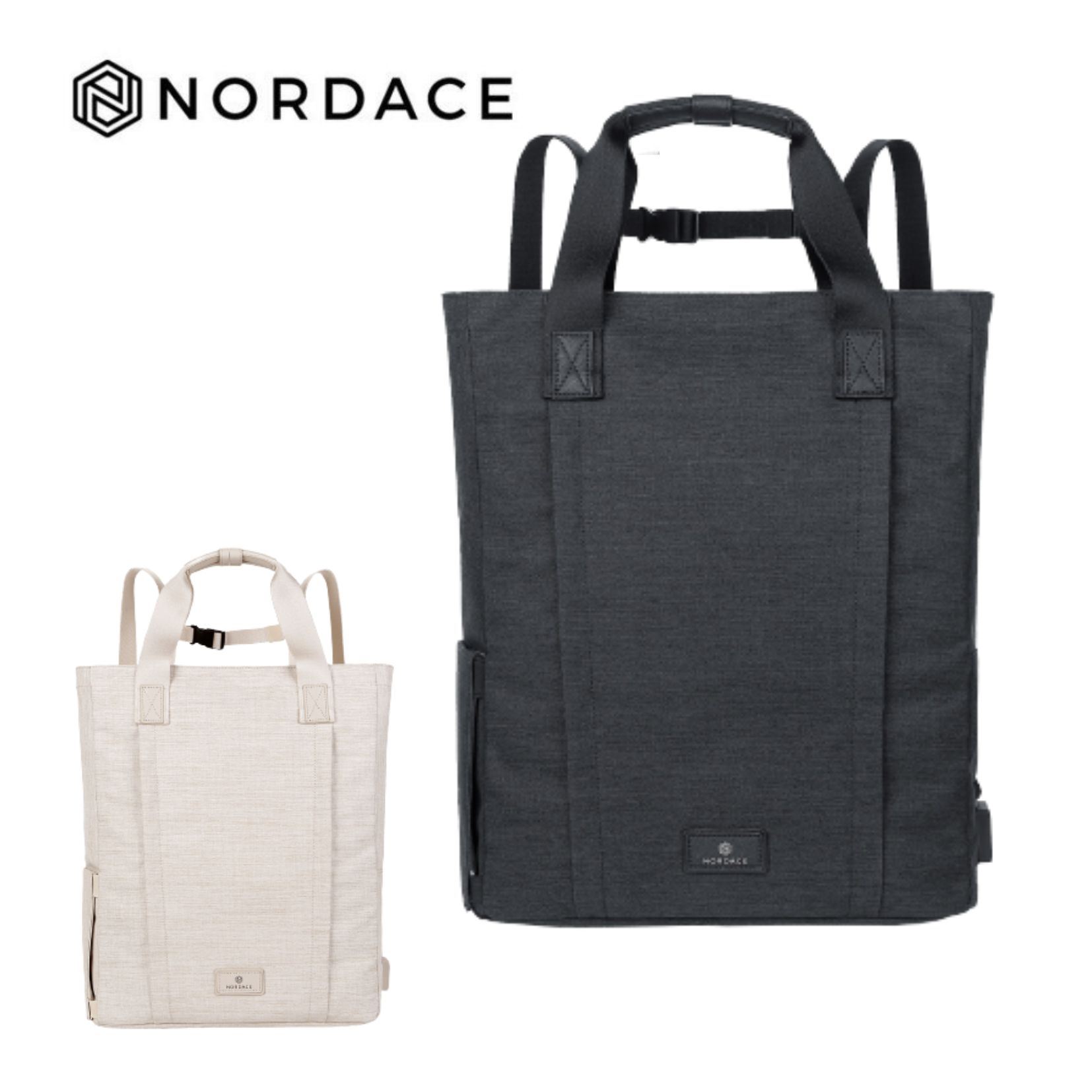 Nordace Siena II托特包 充電雙肩包 後背包 筆電包 電腦包 旅行包 休閒包 防水背包-多色任選-黑色