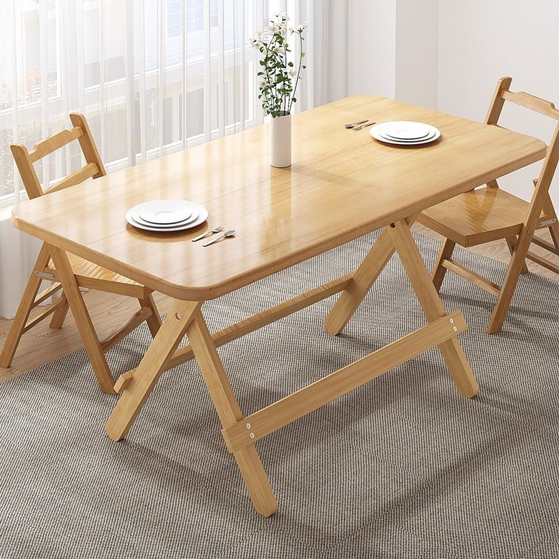 免運 餐桌椅組合 實木餐桌家用簡易可折疊桌子長方形小戶型吃飯圓桌戶外擺攤極簡桌 特賣/快速出貨