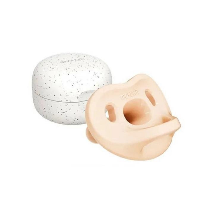 MOYUUM 韓國 全矽膠微笑奶嘴收納盒組3-6m(8809649023935馬卡龍粉) 250元
