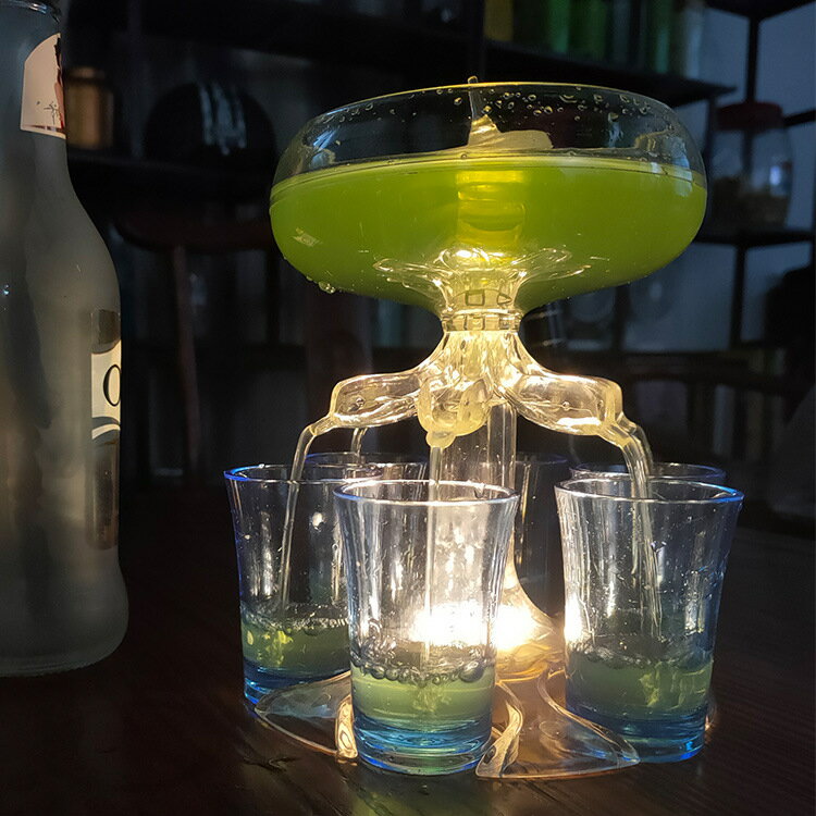全新二代分酒器六杯威士忌雞尾酒聚會倒酒神器公平分酒