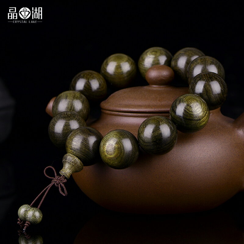 晶湖金絲楠木手串佛珠2.0手串男女文玩佛珠手鏈烏木老料