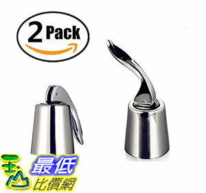 [106美國直購] Premium Stainless Steel Vacuum Wine Bottle Stopper sealer kit Sealed Leak-proof Wine Plug Reusable Cap by Y&R Direct ,Pack of 2