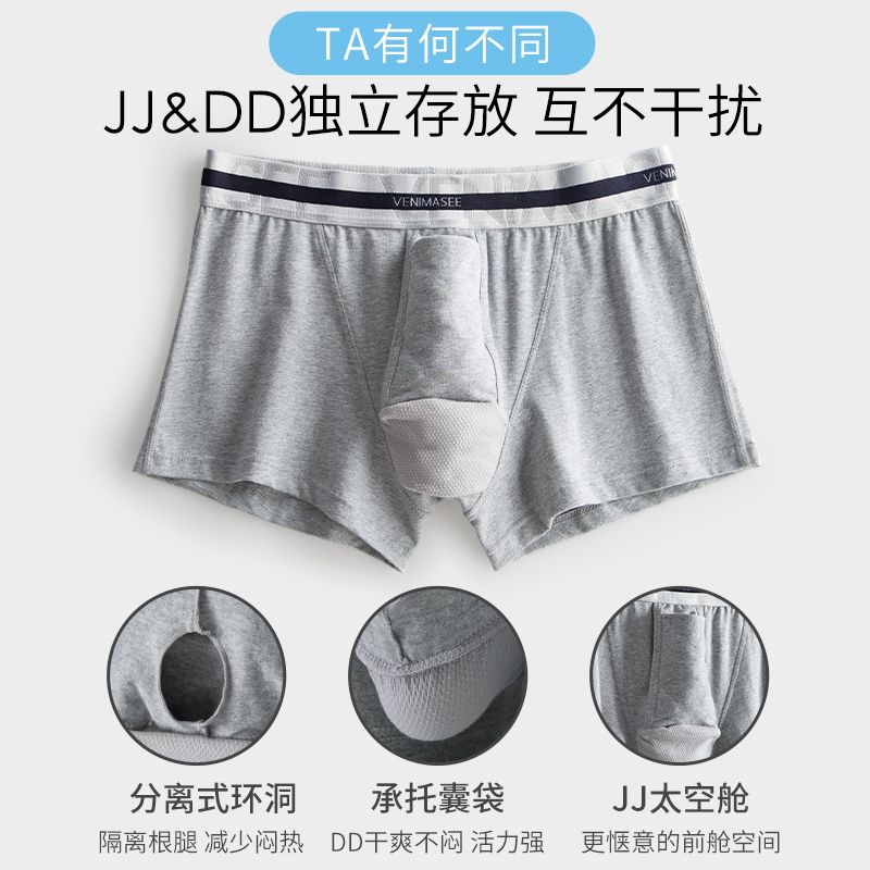 男士內褲槍彈分離提睪托囊袋純棉內褲男青年男士內褲性感透氣薄款 最低價 快速出貨