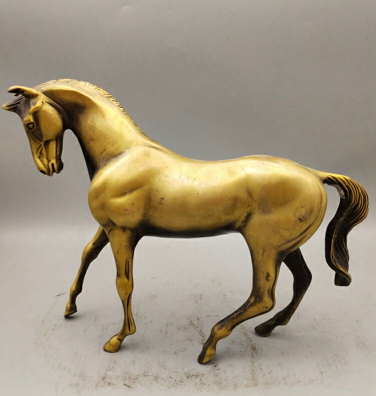 黃銅馬十二生肖休閑馬創意馬到成功擺件家居辦公玄關裝飾工藝禮品