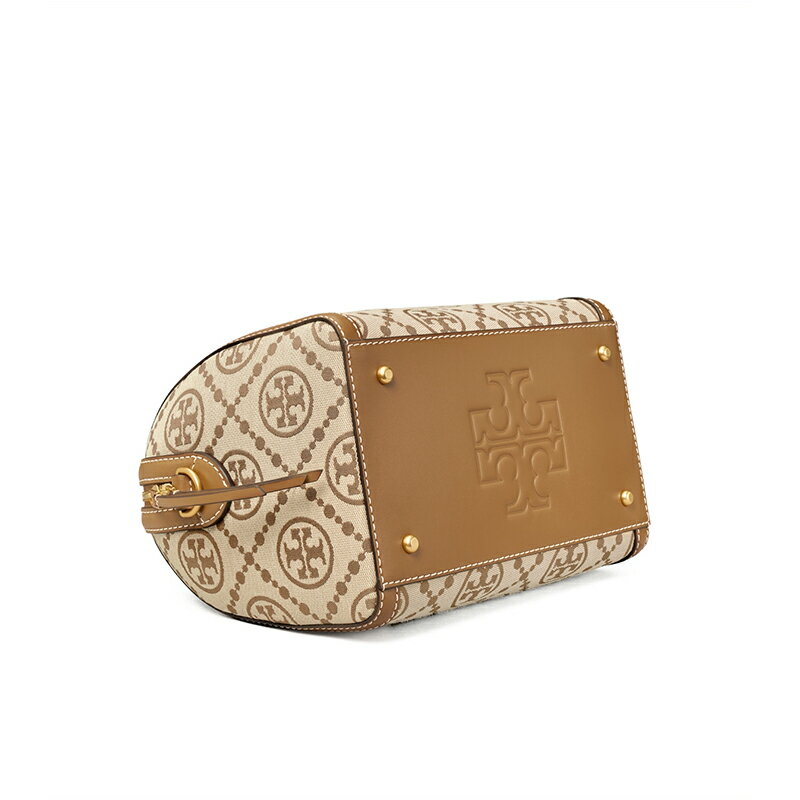 精選★TORY BURCH T MONOGRAM 提花酒桶包女士單肩包斜挎包 83970(整新)   ~【夏日美包★菲尼斯 國際精品↘3折起】 7