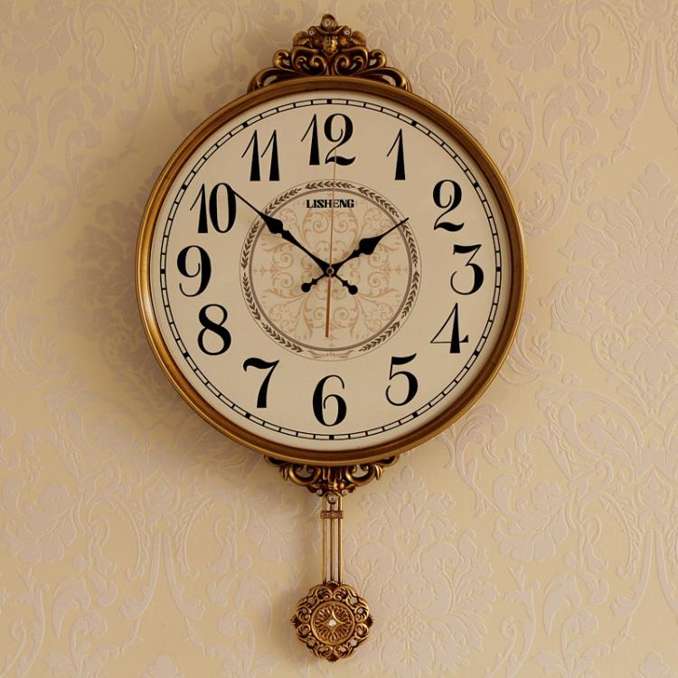 美式掛鐘客廳創意簡約靜音鐘表個性時尚大氣墻上掛表歐式家用時鐘