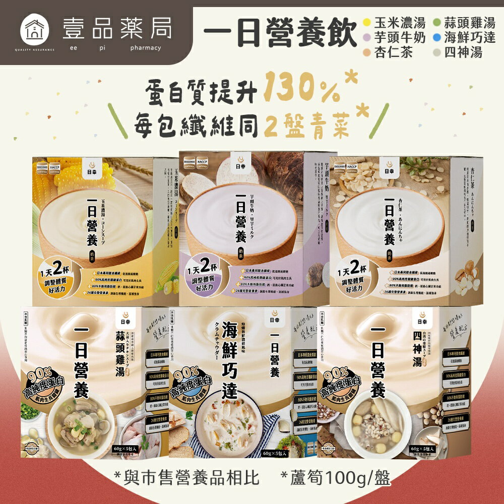 【日幸】一日營養飲 5包/盒 高蛋白 增強體力 營養餐 營養補給 日幸一日營養飲【壹品藥局】