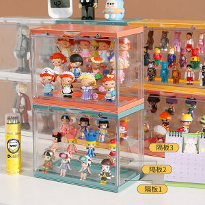 盲盒展示架泡泡瑪特展示盒透明防塵亞克力寢室玩具手辦收納盒
