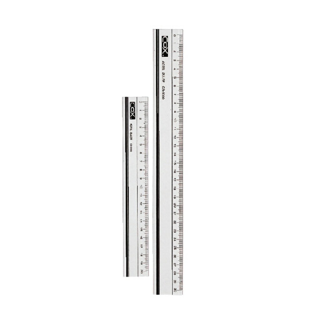 COX 三燕 15~40公分 壓克力 直尺 / 支 CS-1500~CS-4000