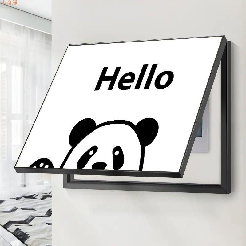 熊貓電表箱裝飾畫現代簡約遮擋配電箱多媒體箱電表盒總開關掛畫