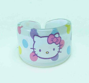 【震撼精品百貨】Hello Kitty 凱蒂貓 塑膠戒指-白 震撼日式精品百貨