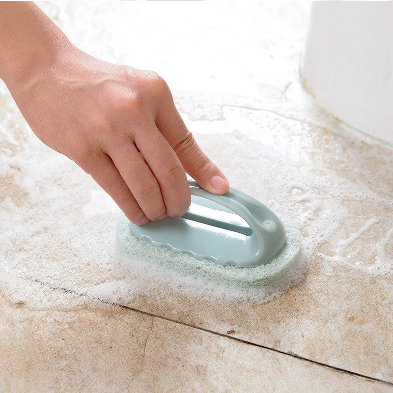 帶手柄清潔刷【C004】台灣出貨 居家  多功能家務清潔刷 浴室磁磚去污刷 魔力海綿擦 浴室菜瓜布 1