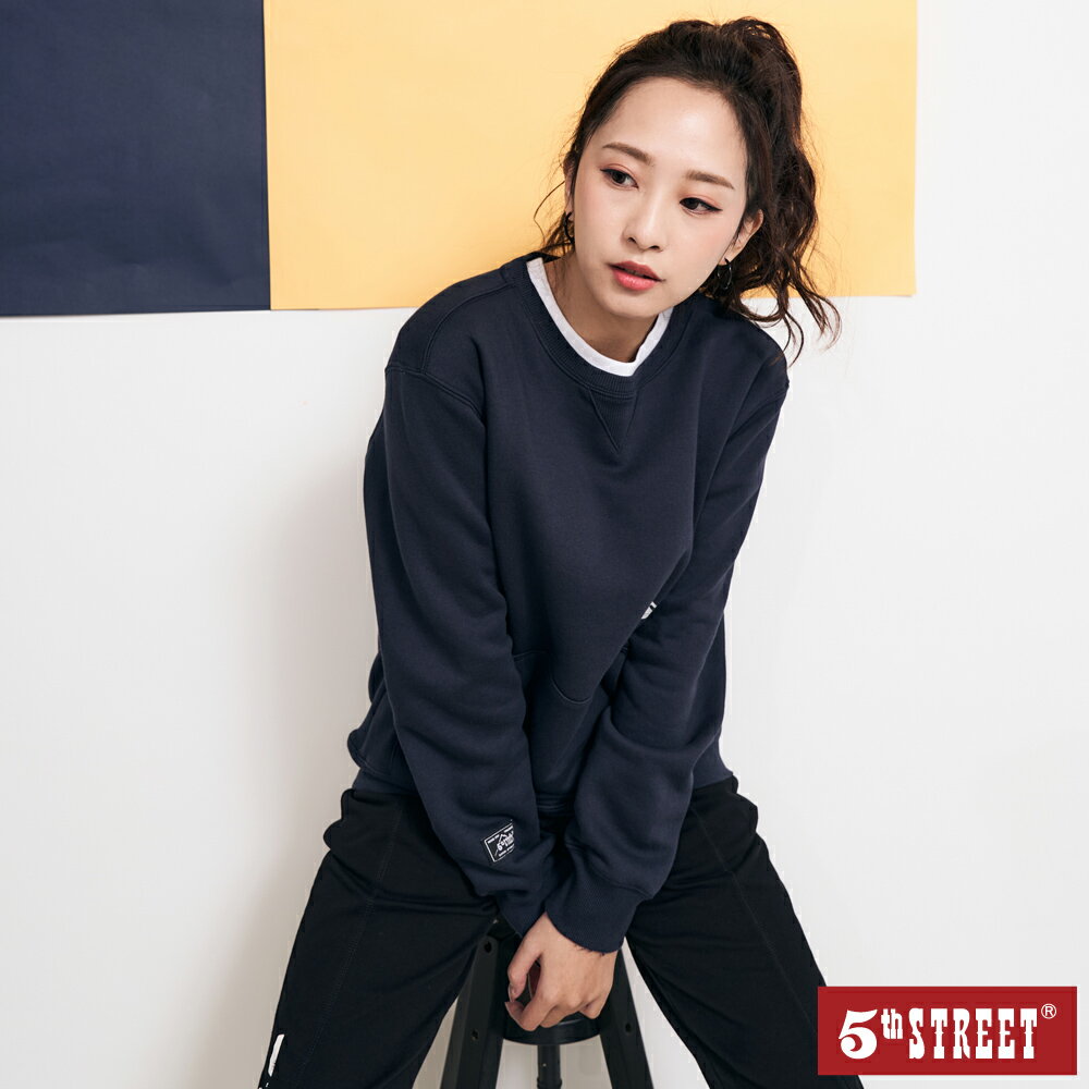 中性山形反光印花長袖T恤-丈青 山形 (5A6002) 【5th STREET】【APP下單天天10%回饋】 最高折426