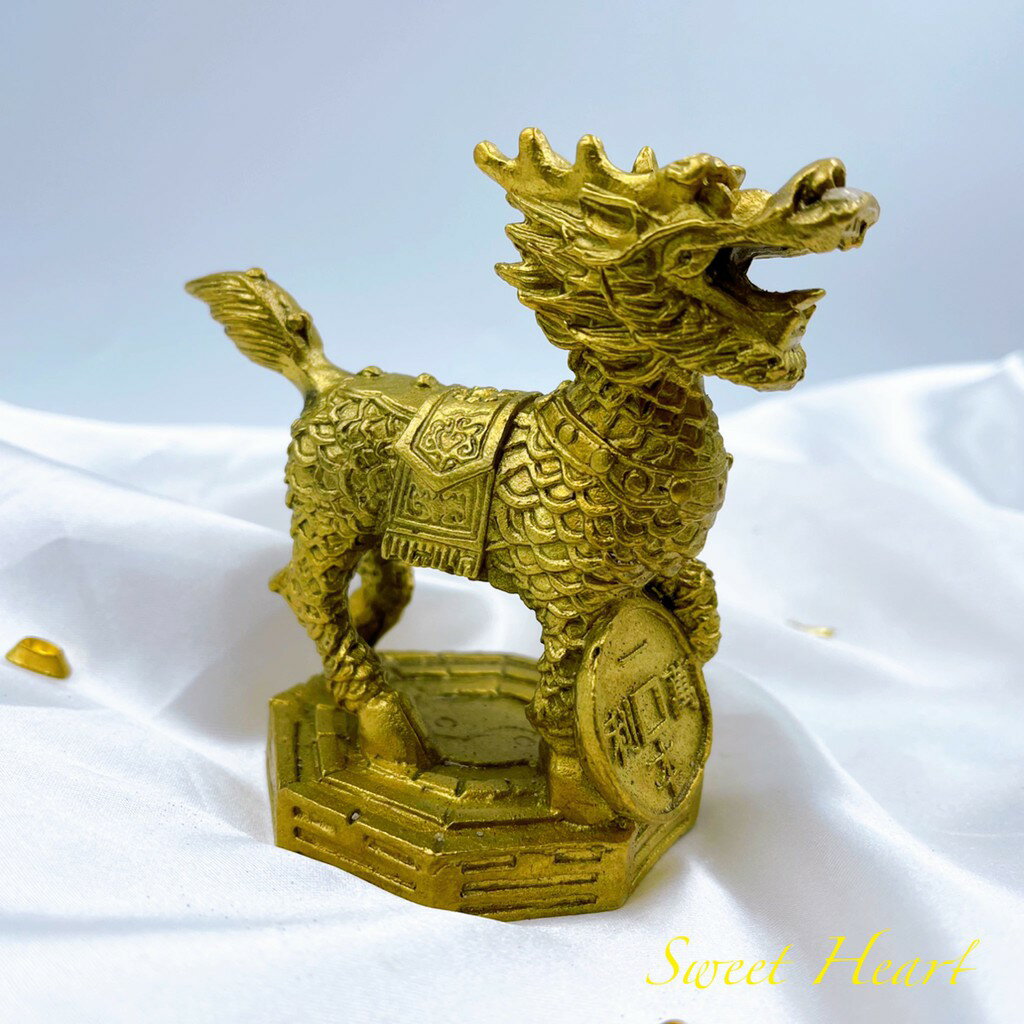 Sweet Heart 田芯開運精選 💯銅麒麟 麒麟踩八卦 一對 鎮宅 擋煞 招財進寶 大對 加持 開光加持 4