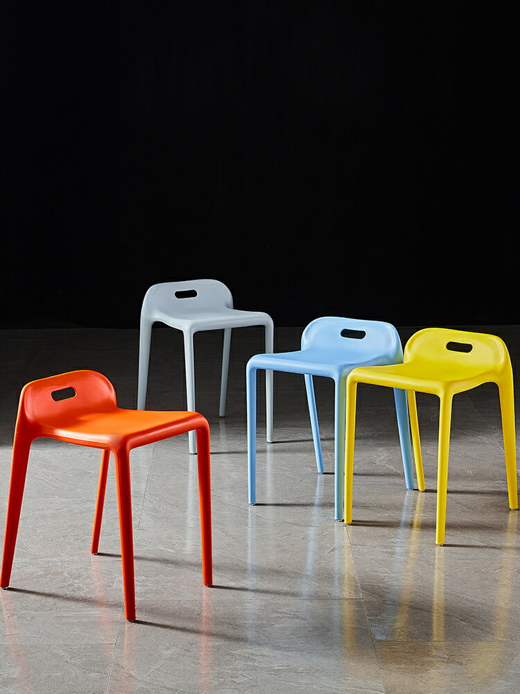 塑料凳子家用餐桌高凳現代簡約客廳高腳板凳創意餐廳輕奢休閑椅子