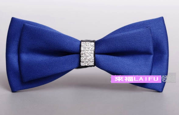 ＊來福＊K536領結大小折水鑽寶藍色領結結婚領結新郞領結派對糾糾，售價250元