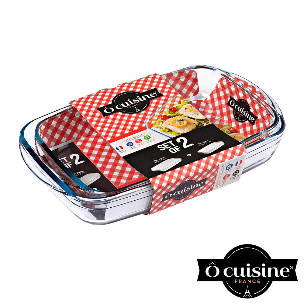 【O cuisine】耐熱玻璃長方型烤盤(28x20cm/32x20cm/35x22cm/)