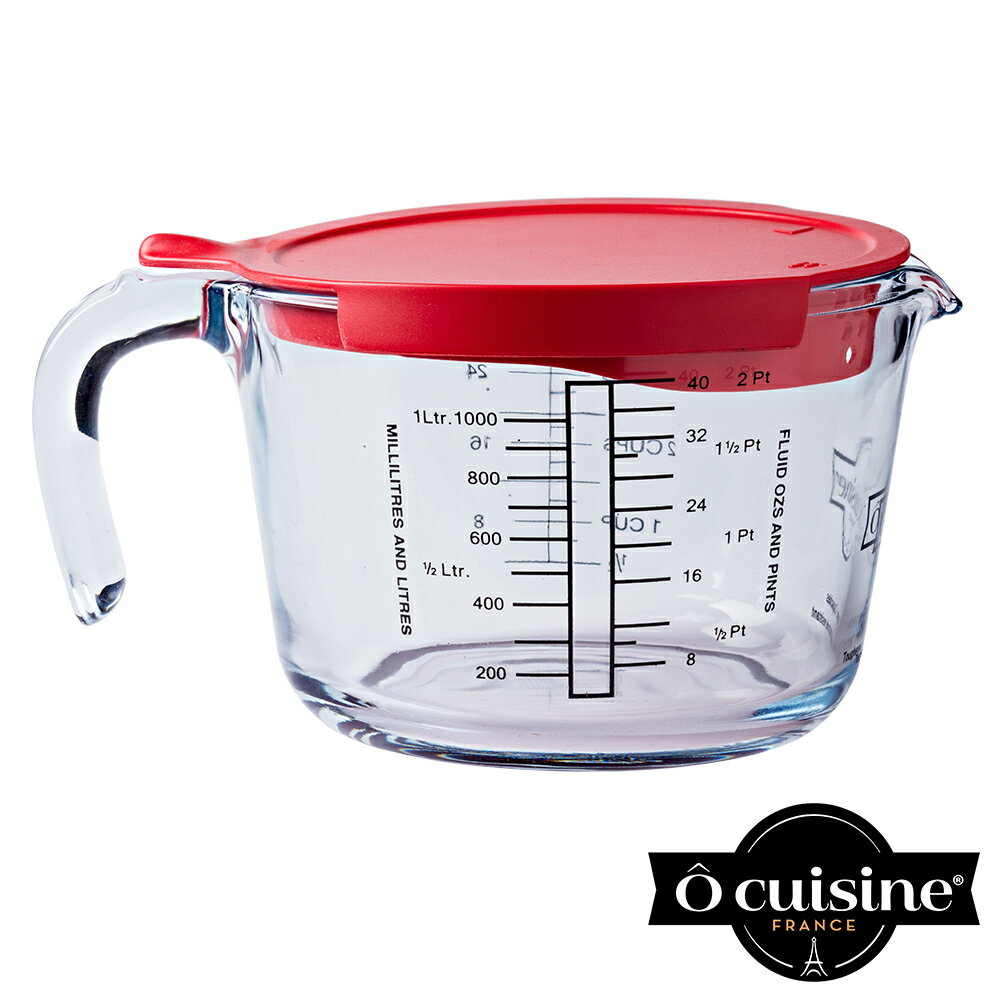 【O cuisine】耐熱玻璃調理量杯 - 1.0L（含蓋）