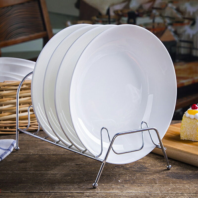 純白色菜盤子碟子陶瓷湯盤餐具簡約創意骨瓷餐盤圓形深盤家用飯盤