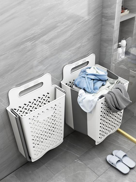 衛生間置物架浴室廁所摺疊臟衣籃免打孔壁掛式洗衣機收納用品大全