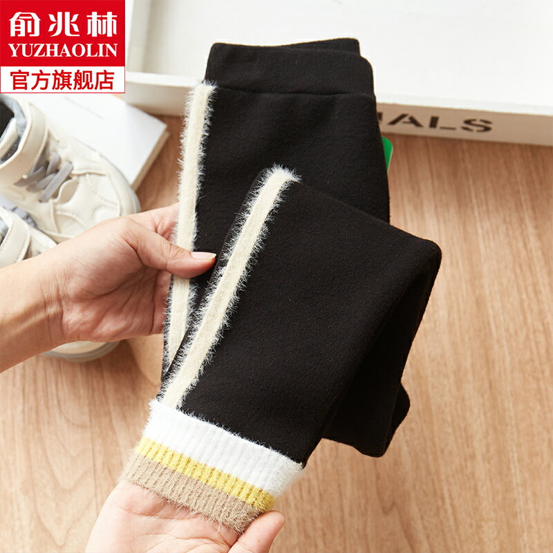 女童打底褲加絨加厚一體絨純棉洋氣外穿女寶寶秋冬裝新款兒童褲子