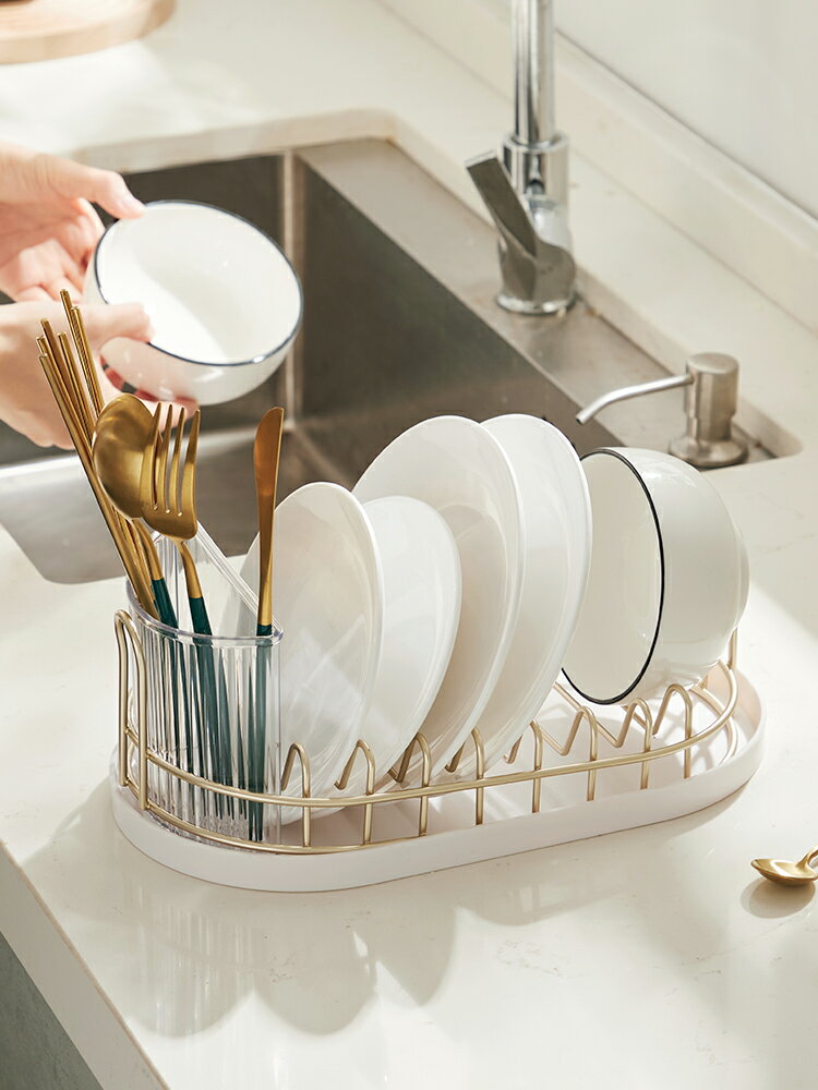 家用碗架盤子瀝水架 廚房小型碗碟置物架碗筷碗盤收納架