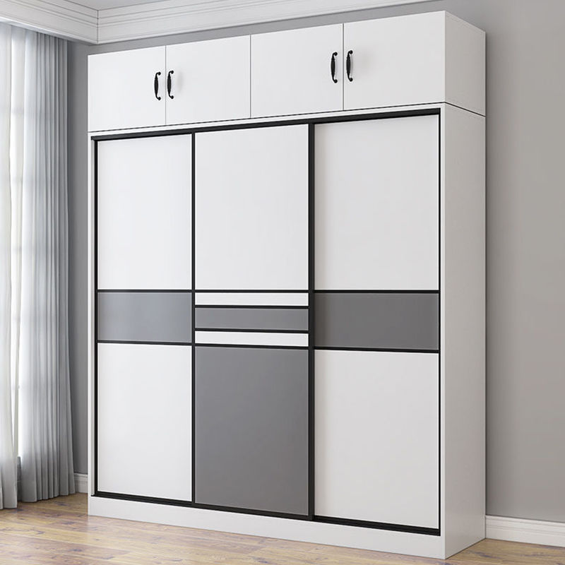 實木衣柜家用臥室現代簡約包安裝出租房用經濟小戶型收納柜子衣櫥