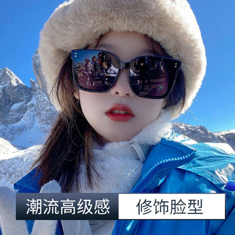 防曬遮陽黑色墨鏡雪地偏光太陽眼鏡女款2024新款防紫外線高級感潮