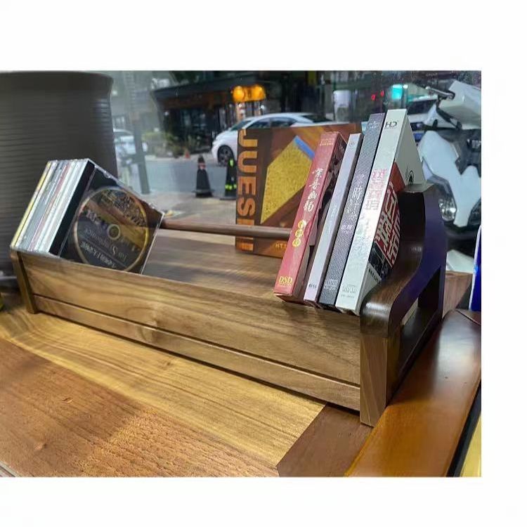 臺灣公司貨 免運 實木CD架,貴族爵士桌面碟片收納架座,卡帶懷舊唱片架桌面cd架落地 快速發貨