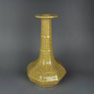 古玩瓷器 宋哥窯 黃釉 寶塔瓶花瓶 裂紋釉金絲鐵線 古董陶瓷收藏