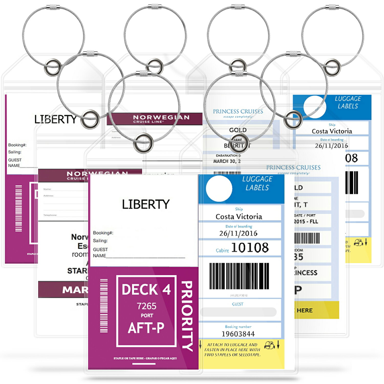 p&o luggage labels