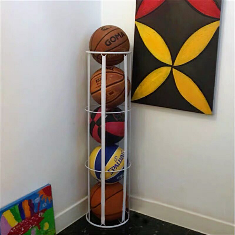 籃球收納架 球類收納架 籃球架 鐵藝籃球收納架家用兒童足球球架皮球筐排球置物架子籃球框籃球架『TS3557』