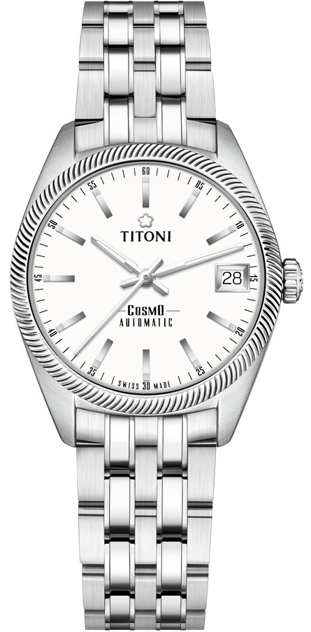 TITONI 梅花錶 宇宙系列 COSMO_SER. 機械女腕表(828S-606)-33mm-白面鋼帶【刷卡回饋 分期0利率】【APP下單4%點數回饋】