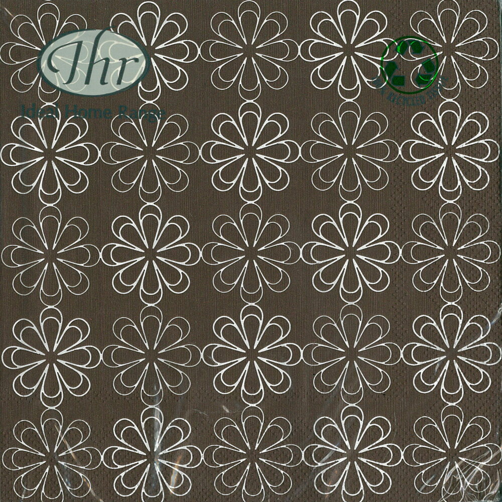 花卉棕底-德國IHR 餐巾紙(33x33cm)