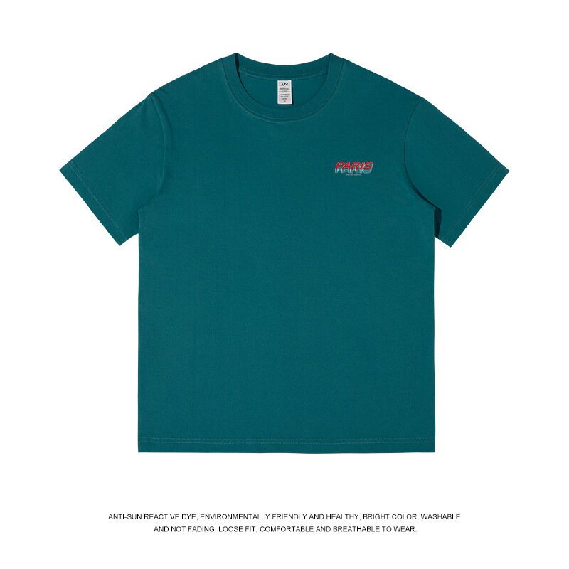 【喜挖】美式街頭嘻哈男生t恤字母印花純棉短袖夏季潮流設計感男裝半袖衫 2