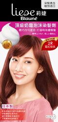 莉婕頂級奶霜泡沫染髮劑 2R莓紅棕色 40ml+60ml+8g