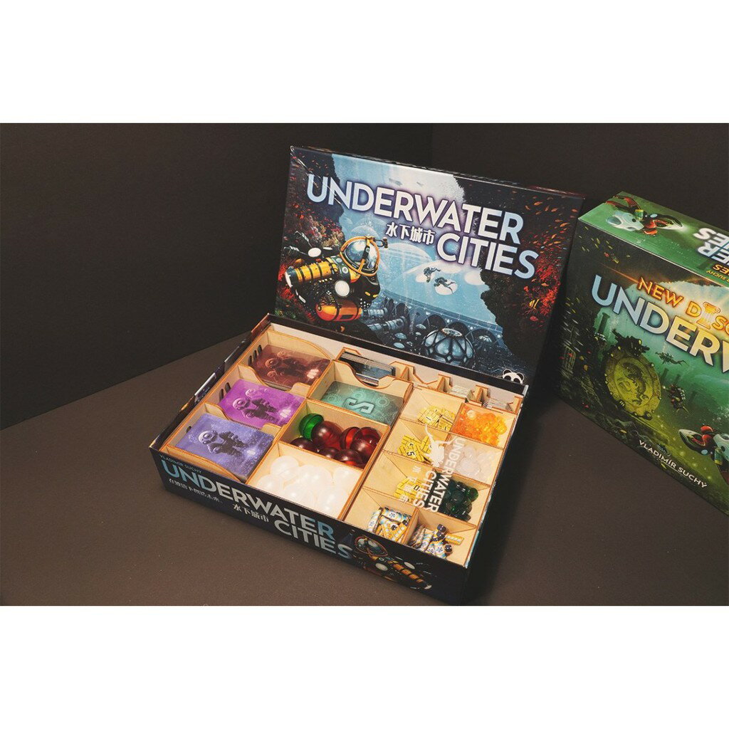 【桃園桌遊家】水下城市 Underwater Cities 桌遊收納盒【免膠組裝】【烏鴉盒子收納盒】 0