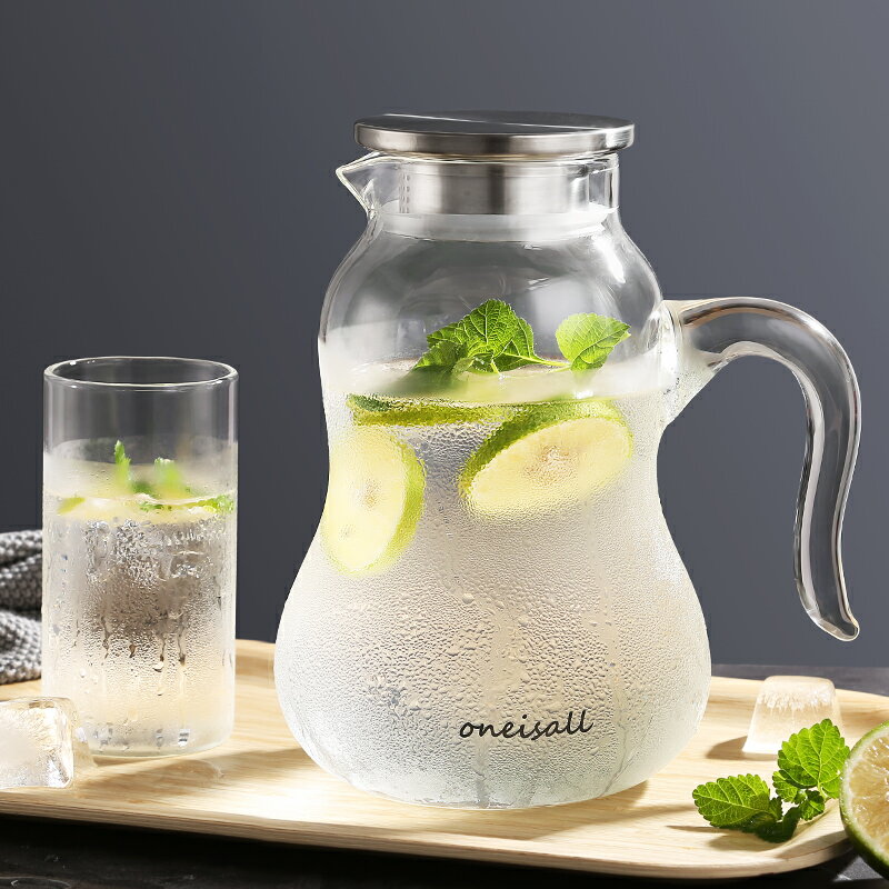 玻璃冷水壺大容量涼白開水杯耐熱高溫家用透明大號涼茶壺套裝冰箱