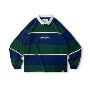 【手刀下單🤩滿額折扣進行中~~】 Filter017 Stripe Rugby Shirt 藍綠 長袖 條紋英式橄欖球衫 男女款 H6761【新竹皇家】