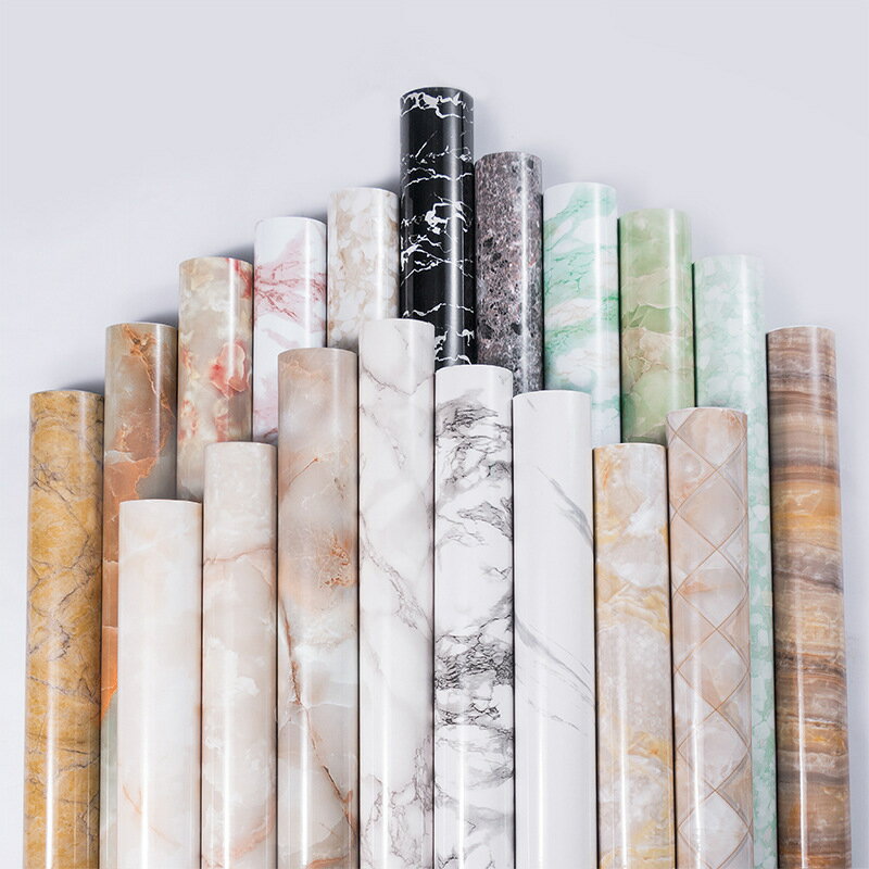 大理石貼紙廚房灶臺面櫃子傢俱翻新貼紙桌面防水防油加厚墻紙自粘【尚宜家居】