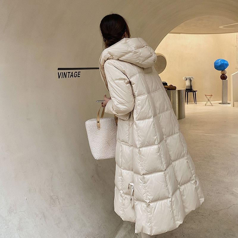 快速出貨/羽絨外套 長大衣 新款韓版羽絨服女長款大牌高階超長過膝加厚連帽冬季保暖外套
