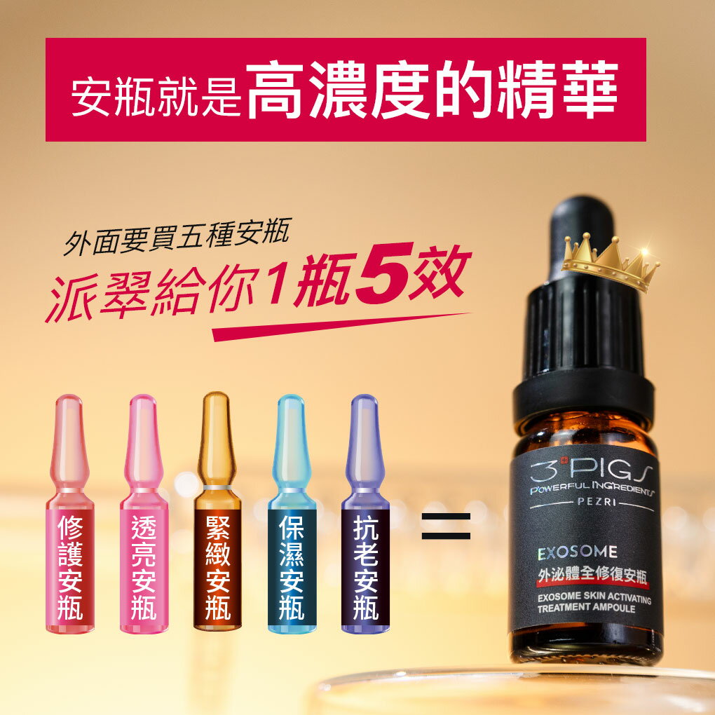【母親節禮物推薦】外泌體安瓶奢金禮盒組(內含有外泌體全修復安瓶10mlX2入/盒+贈外泌體全修復安瓶3mlX3包｜PEZRI派翠胜肽保養專家 4