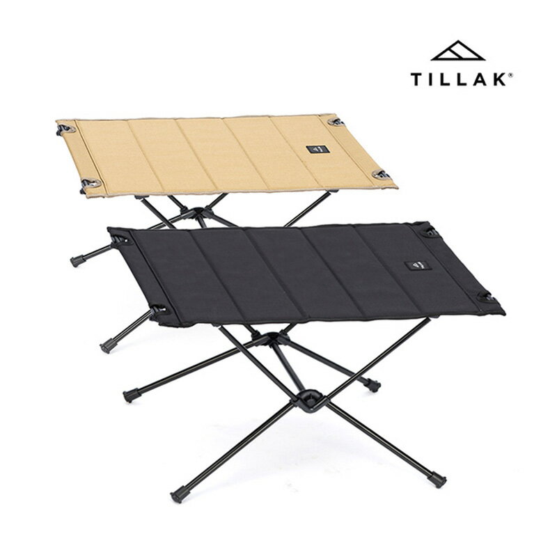 【現貨】Tillak戶外輕量化便攜鋁合金可折疊桌子露營餐具桌黑色單人小桌子【Snowbelle優選】