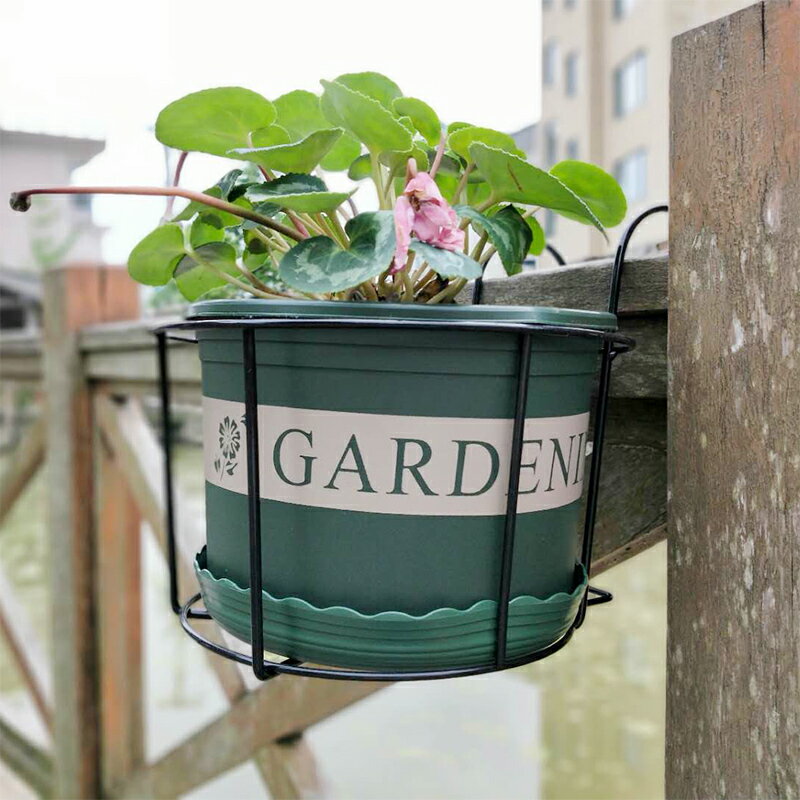 鐵藝花架 樹脂花盆圓形花盆陽臺花架 掛花架鐵架 花槽 園藝花架 1