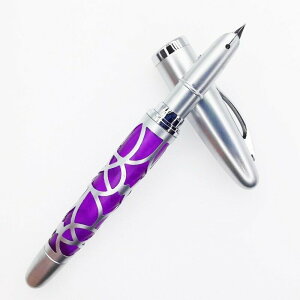 強強滾p-空雕 薰衣草紫 鋼筆 包覆德國筆尖 吸墨器 卡式墨水雙用